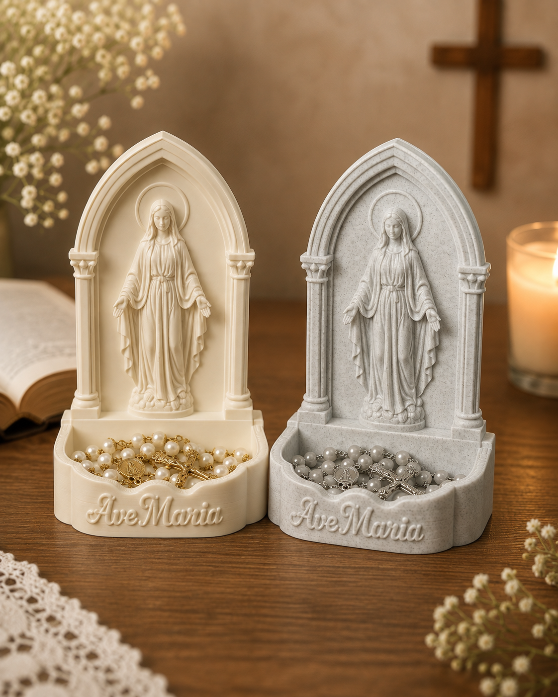 Ave Maria Rosary Holder